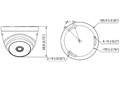 DAHUA HAC-T1A21-28 - Cámara Domo 1080p/ Lente 2.8 mm / 103 Grados de Apertura/ Smart ir 20 Mts/ Uso Interior/ CVI/TVI/AHD/CBVS/