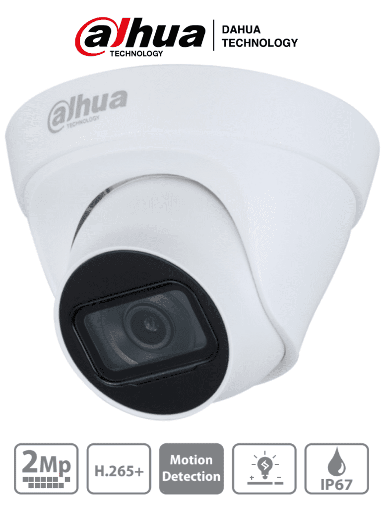 DAHUA IPC-HDW1230T1-S4 Camara IP Domo de 2 MP/ H.265+/ 105 Grados de Apertura/ Lente de 2.8mm/ IR de 30 Mts/ IP67/ DWDR/ 3D DNR/ HLC/ BLC/