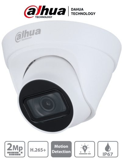 DAHUA IPC-HDW1230T1-S4 Camara IP Domo de 2 MP/ H.265+/ 105 Grados de Apertura/ Lente de 2.8mm/ IR de 30 Mts/ IP67/ DWDR/ 3D DNR/ HLC/ BLC/