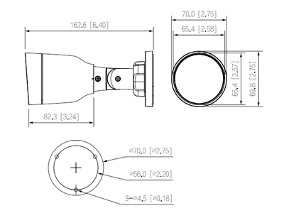 DAHUA IPC-HFW1230S1-A-S5 Camara IP Bullet de 2 Megapixeles/ Lente de 2.8mm/ 102 Grados de Apertura/ Micrófono Integrado/ H.265+/ IR de 30 Metros/ IP67/ PoE/ DWDR/