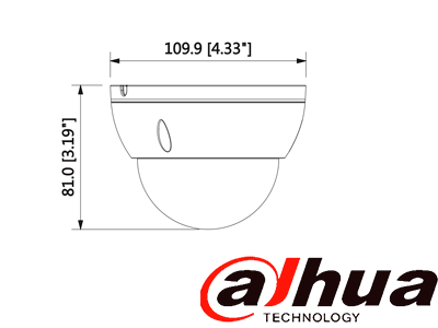 DAHUA IPC-HDBW1230E Camara IP Domo Antivandalica de 2 Megapixeles/ Lente de 2.8 mm/ 104 Grados de Apertura/ Metalica/ IR de 30 Mts/ IP67/ IK10/ PoE/ DWDR/