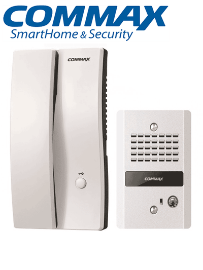 COMMAX DP2SDR2GN - Kit de interfon con frente de calle y auricular conexión a 2 hilos, conecta equipo extra con clave 29042 cuenta con función para apertura de puerta