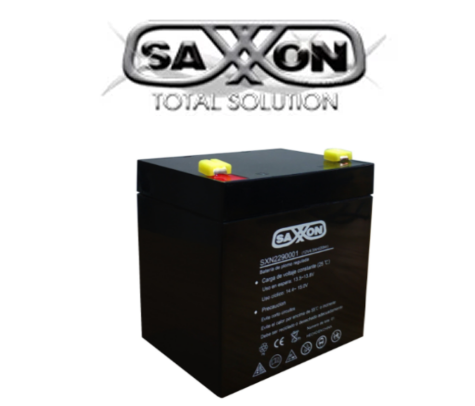 SAXXON CBAT45AH- Bateria de respaldo de 12 volts libre de mantenimiento y facil instalacion / 4.5 AH/ Compatible DSC/ CCTV/ Acceso