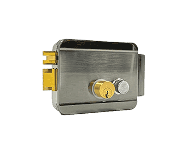 YLI ABK702BL - Cerradura Eléctrica Izquierda / Carcasa Metálica / Apertura con Botón, Llave / 12VDC / Uso Interior / Compatible con Controles de Acceso