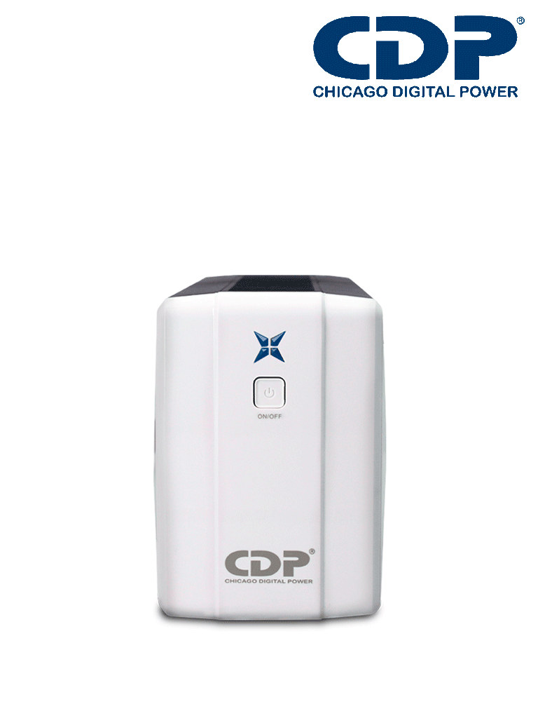 CDP R-UPR758 - UPS Interactivo de 750VA / 375W con 8 terminales de salida: 4 con respaldo y 4 con supresión de picos. Incluye batería de 12V 7AH, libre de mantenimiento.