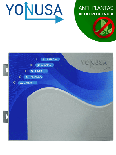 YONUSA EY10000127AF - Energizador alta frecuencia o anti plantas para cerco eléctrico, Incluye Interface con 2 zonas cableadas, salida de 10,000 V y hasta 10,000 metros lineales o 2,000 metros en 5 líneas, Soporta módulo WiFi