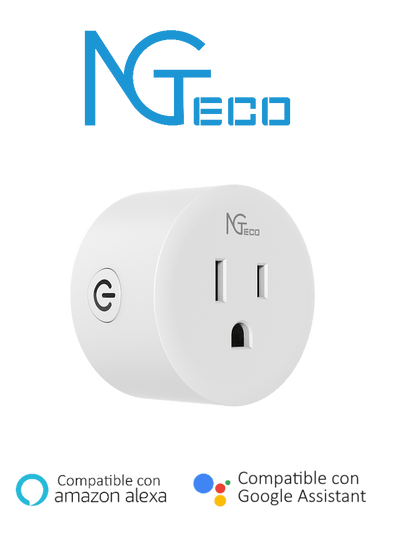 NGTECO NGP300 - Contacto Inteligente WiFi / Control Remoto vía App / Personalice Horarios / Control por Voz / Compatible con Amazon Alexa y Asistente de Google