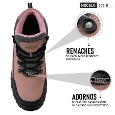 Bota de seguridad para dama LICA 200-R color rosa