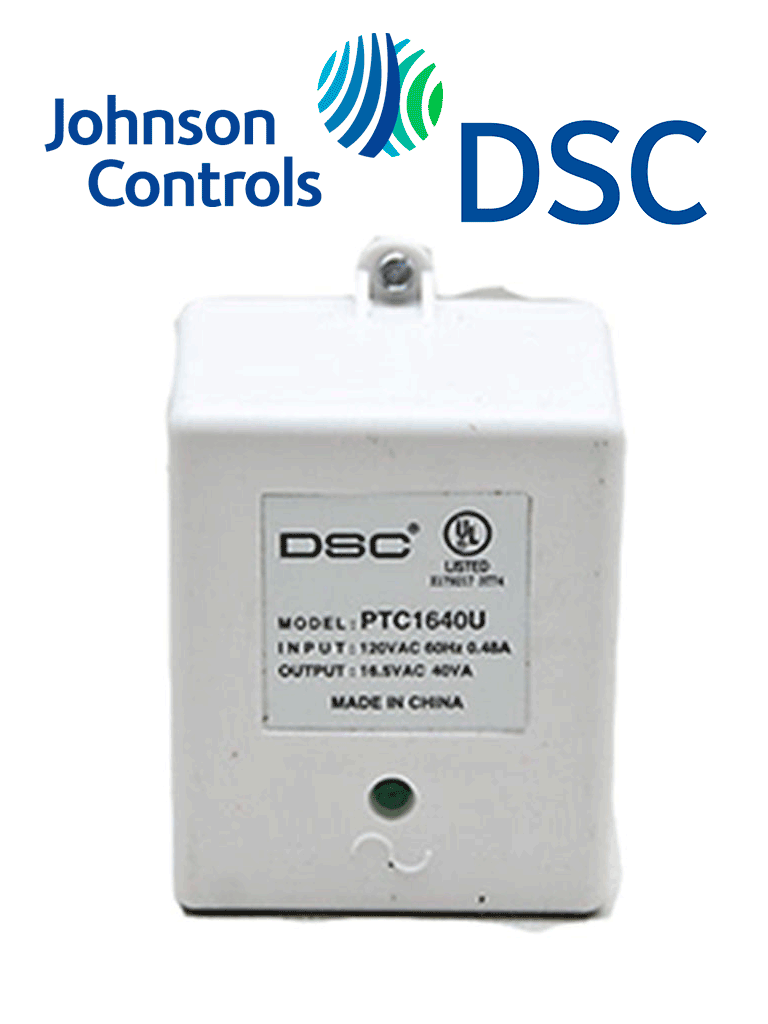DSC PTC1640U - Transformador 16VCA / 40VA #cer Fusible Interno para paneles y módulos de NEO, Power Series y Maxsys