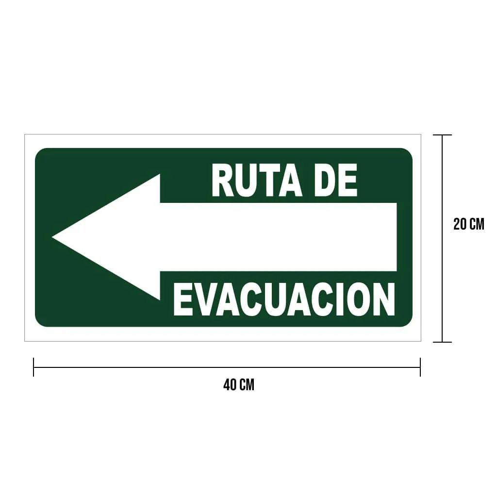 Cartel "Ruta de evacuación" (Izquierda) LICA