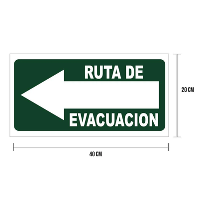 Cartel "Ruta de evacuación" (Izquierda) LICA