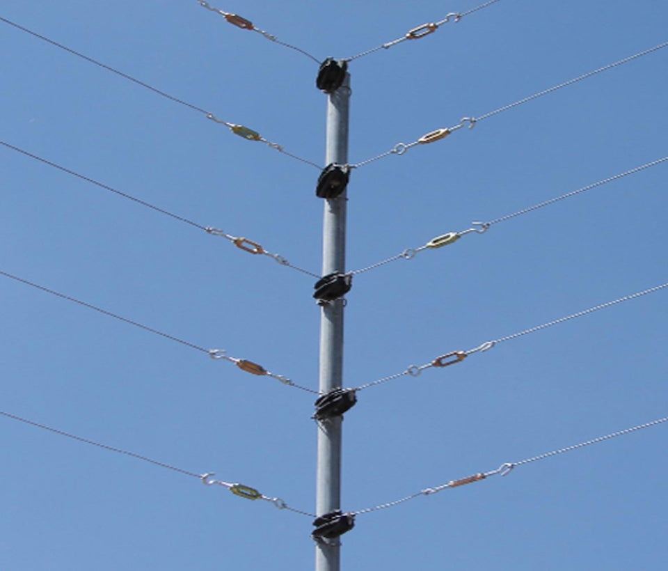 YONUSA TEN532Z - Tensor para líneas de cercas eléctricas YONUSA, hechos de aleación de zinc, alta resistencia a la corrosión, armellas y gacho de alambre pulido calibre 10/ Resistencia de 70 Kg