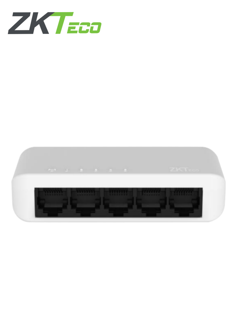 ZKTECO ESE55C- Switch para Escritorio de 5 Puertos / Fast Ethernet 10/100 / Diseño Compacto / Auto MDI/MDIX / Indicadores de funcionamiento / Carcasa de Plástico / No Administrable