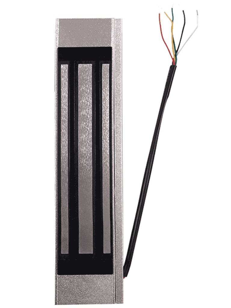 ZKTECO LM120 - Contrachapa magnética de 120 Kg, para puertas de madera, vidrio o metal, requiere alimentación a 12VDC y conexión NC desde su sistema de control de Acceso