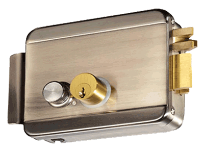 YLI ABK702BR - Cerradura Eléctrica Derecha / Carcasa Metálica / Apertura con Botón, Llave / 12VDC / Uso Interior / Compatible con Controles de Acceso