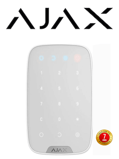 AJAX KeypadW - Teclado táctil inalámbrico con soporte de pared. Color Blanco