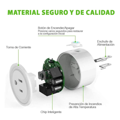 NGTECO NGP300 - Contacto Inteligente WiFi / Control Remoto vía App / Personalice Horarios / Control por Voz / Compatible con Amazon Alexa y Asistente de Google