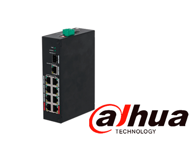 DAHUA PFS3110-8ET-96 - Switch PoE de 10 Puertos/ 8 Puertos PoE/ 1 Puerto SFP de 1000 Mbps/ 1 Puerto Puerto RJ45 10/100/1000/ 96 Watts Totales/ Soporta PoE Watchdog/ Switching 7.6 Gbps/ Tasa de Reenvio de Paquetes de 4.17 Mbps/