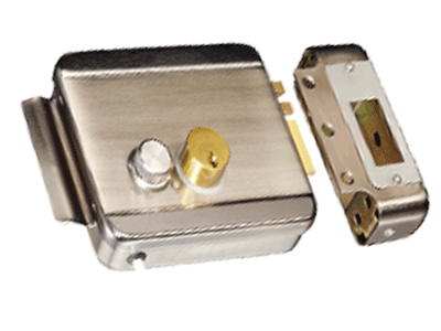 YLI ABK702BR - Cerradura Eléctrica Derecha / Carcasa Metálica / Apertura con Botón, Llave / 12VDC / Uso Interior / Compatible con Controles de Acceso