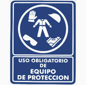 Cartel "Uso obligatorio de equipo de seguridad" LICA