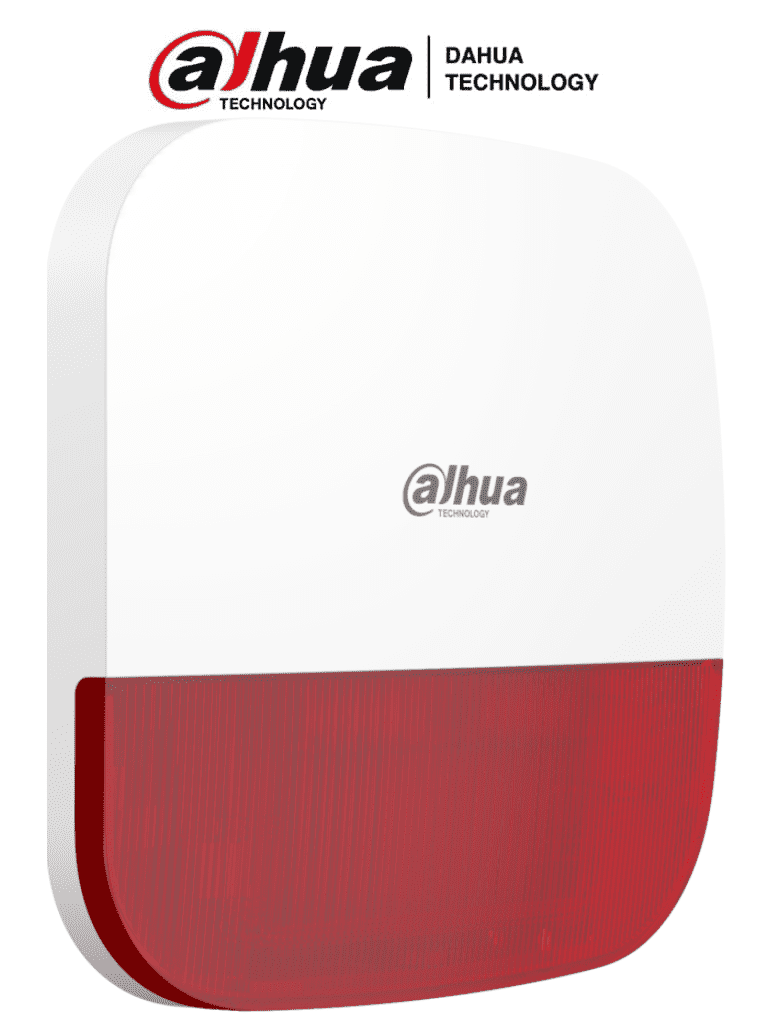 DAHUA DHI-ARA13-W2 - Sirena Inalámbrica para Exterior con Estrobo Rojo/ 110dB / Múltiples sonidos de Alarma/ IP65/ Alarma de Batería Baja