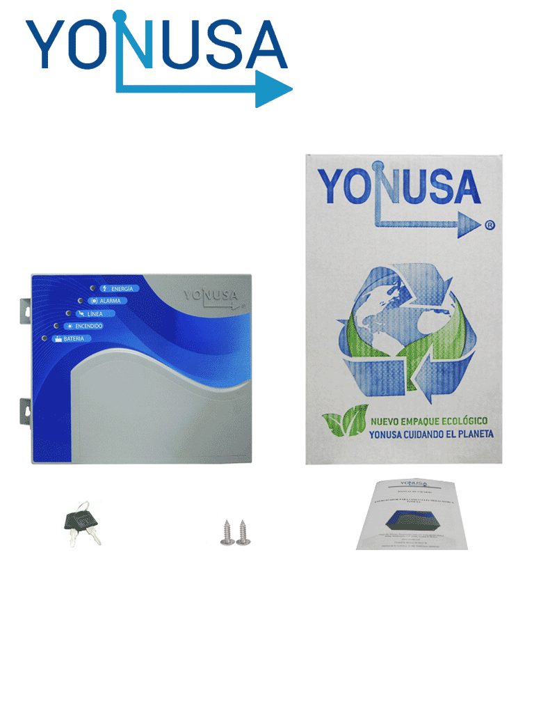 YONUSA EY10000127AF - Energizador alta frecuencia o anti plantas para cerco eléctrico, Incluye Interface con 2 zonas cableadas, salida de 10,000 V y hasta 10,000 metros lineales o 2,000 metros en 5 líneas, Soporta módulo WiFi