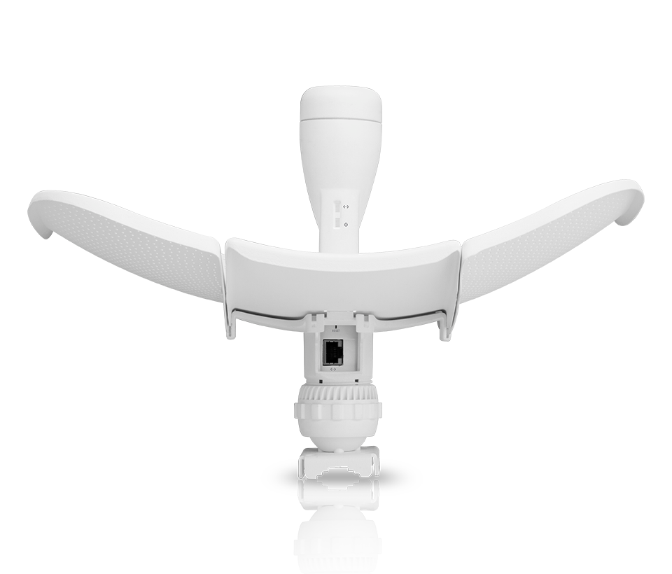 UBIQUITI LiteBeam M5 LBE-M5-23 - Radio (CPE) airMAX M5, operando en 5 GHz (5150 - 5875 MHz), con antena integrada de 23 dBi y potencia de transmisión de 25 dBm. Cuenta con 1 puerto Ethernet (10/100) y ofrece un rendimiento de hasta 100 Mbps