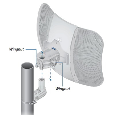 UBIQUITI LITEBEAM AC LBE-5AC-GEN2 - Radio con antena integrada Airmax AC GEN2 5.8GHz, diseñada para uso en exteriores, con una antena de 23 dBi y una potencia de transmisión de 25 dBm. Ofrece un rendimiento de hasta 450 Mbp