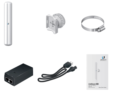 UBIQUITI LITEBEAM AC LAP-120 - Radio con antena integrada Airmax AC 5.8GHz para exterior, con antena sectorial de 16 dBi y 120 grados de apertura. Potencia de transmisión de 25 dBm y rendimiento de hasta 450 Mbp.