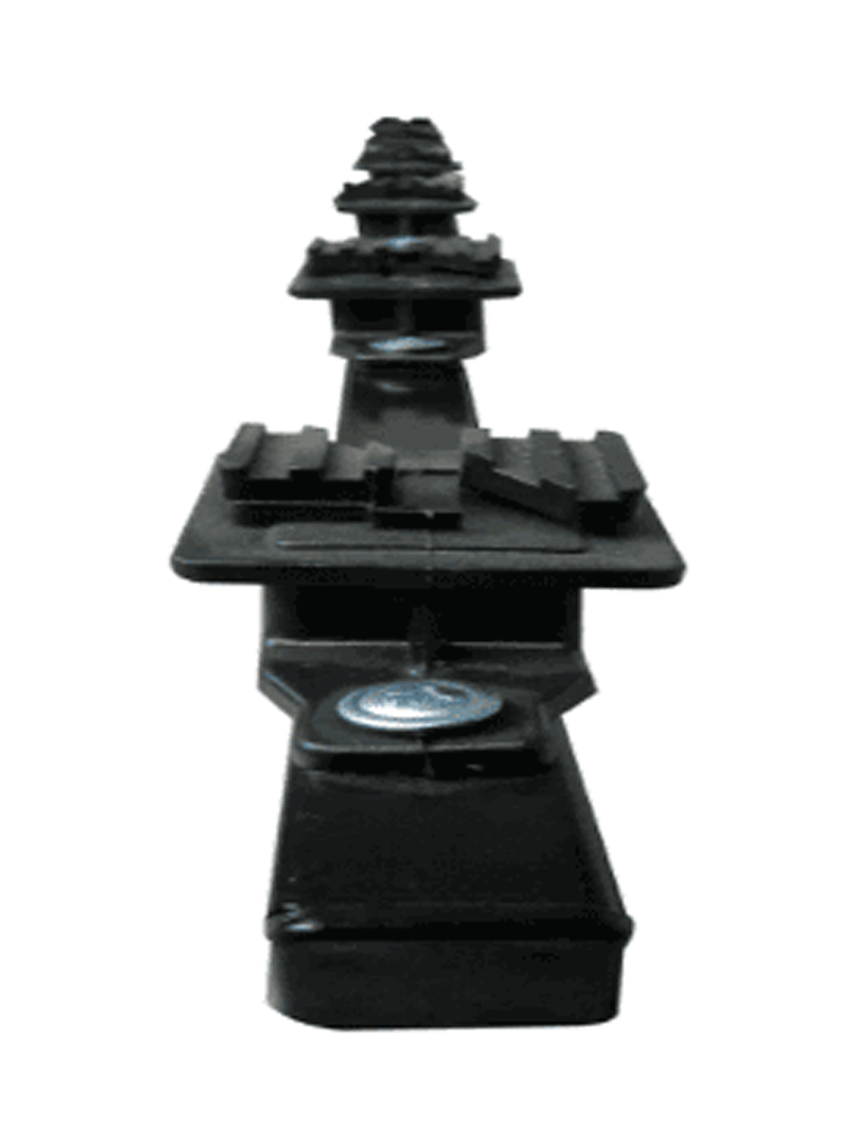 YONUSA K156L - Kit de 5 postes de perfil 3/4 en color negro de 1.2 mts de largo, con 6 aisladores de paso para 6 líneas con 15 cm de separación/ Listo para instalación en campo