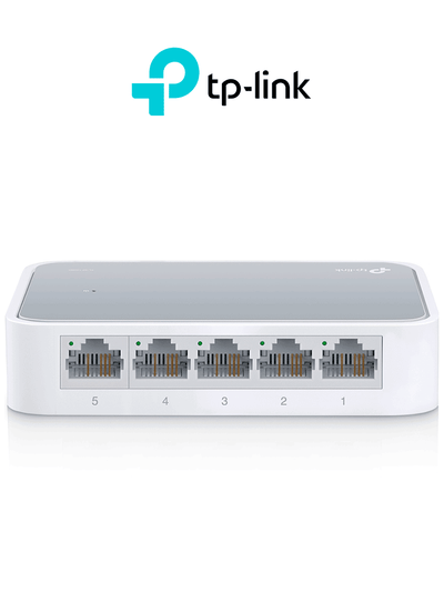 TP-LINK TL-SF1005D - Switch de Escritorio 5 puertos/ Puertos RJ45 Fast Ethernet/ Diseñado en Plastico/ Plug and Play