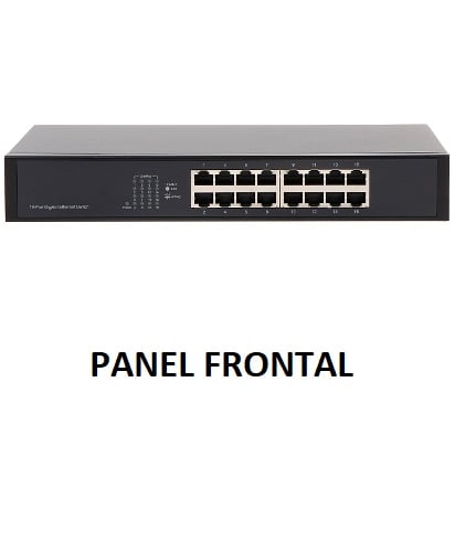 DAHUA PFS3016-16GT - Switch Gigabit de 16 Puertos No Administrable/ Capa 2/ 10/100/1000 Base-T/ Carcasa Metalica/ Switching 32G/ Tasa de Reenvio de Paquetes 23.8 Mbps/ Memoria Bufer de Paquetes 2Mb/ Con Proteccion de Descargas/