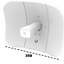 UBIQUITI LITEBEAM AC LBE-5AC-GEN2 - Radio con antena integrada Airmax AC GEN2 5.8GHz, diseñada para uso en exteriores, con una antena de 23 dBi y una potencia de transmisión de 25 dBm. Ofrece un rendimiento de hasta 450 Mbp
