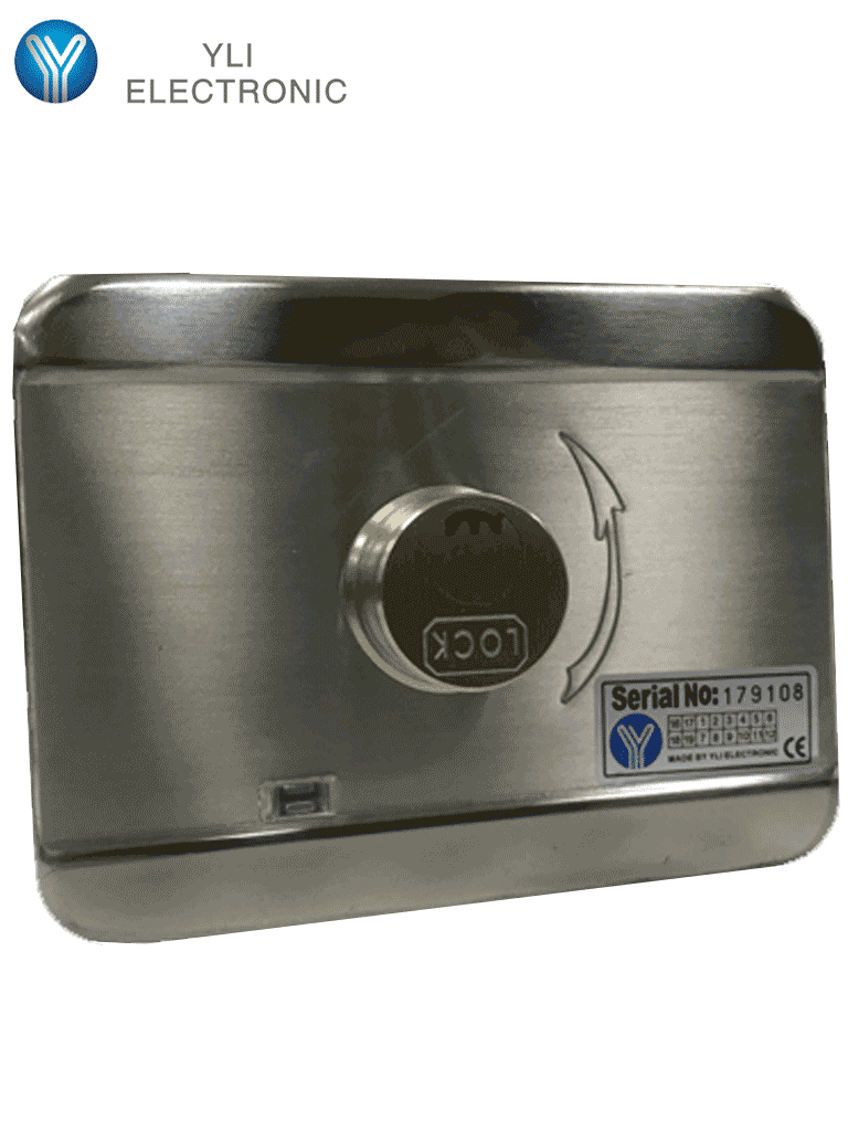 YLI ABK703BS - Cerradura inteligente anti impacto cuenta con juego de 3 llaves, sensor con luz LED de status o correcto cerrado, apertura con pulso voltaje de 12VDC