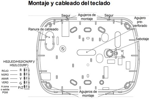 DSC HS2ICN - Teclado Cableado de Iconos admite 128 zonas compatible con NEO