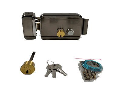 YLI ABK702BR - Cerradura Eléctrica Derecha / Carcasa Metálica / Apertura con Botón, Llave / 12VDC / Uso Interior / Compatible con Controles de Acceso