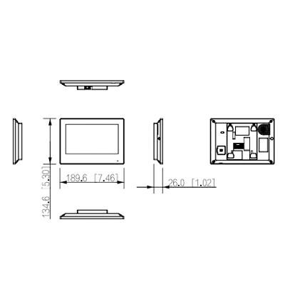 DAHUA VTH2621GW-P - Monitor IP Touch de 7 Pulgadas/ Serie Lite/ Blanco/ Poe Estandar/ 6&1 E&S de Alarmas/ Uso Interior/ Modo No Molestar/ H.265/ Soporta Hasta 4 Frentes de Calle y 4 Monitores Adicionales/