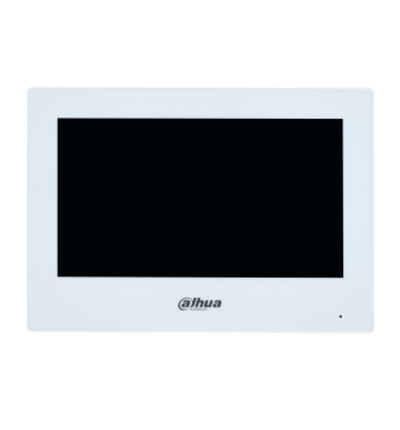 DAHUA VTH2621GW-P - Monitor IP Touch de 7 Pulgadas/ Serie Lite/ Blanco/ Poe Estandar/ 6&1 E&S de Alarmas/ Uso Interior/ Modo No Molestar/ H.265/ Soporta Hasta 4 Frentes de Calle y 4 Monitores Adicionales/