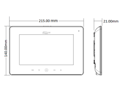 DAHUA VTH5221DS2 - Monitor IP Touch de 7 pulgadas / Conexion WiFi y Ethernet / PoE 802.3af/ Soporta MicroSD Hasta 32GB / Hasta 32 Camaras IP/ Hasta 20 Frentes de Calle/