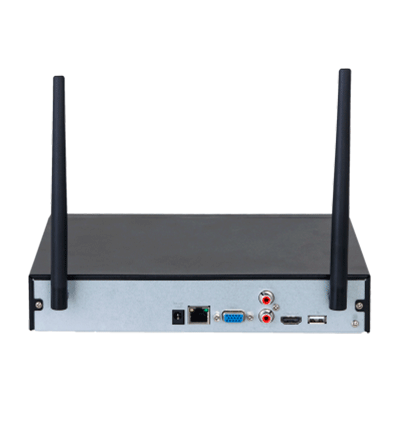 DAHUA NVR1104HS-W-S2 NVR WiFi de 4 Megapixeles/ 4 Canales IP/ H.265/ Salidas HDMI &VGA/ 1 Bahía de Disco Duro/ 1 E&S de Audio/ Onvif/ Emparejamiento Automático con IPC WiFi de Dahua/